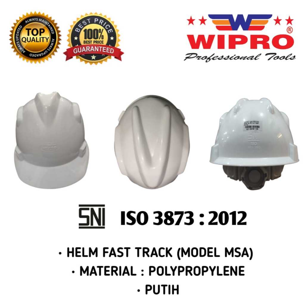 Helm Safety Proyek SNI Fastrack Warna Putih HELM SAFETY PROYEK FASTRACK Putih WIPRO SNI Model MSA
