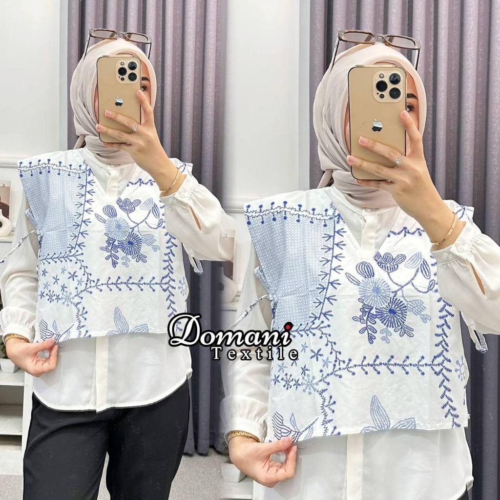 FREE ONGKIR VEST BATIK WANITA MODERN ETNIK ROMPI OUTER KATUN PREMIUM ATASAN VEST BATIK PRIA WANITA