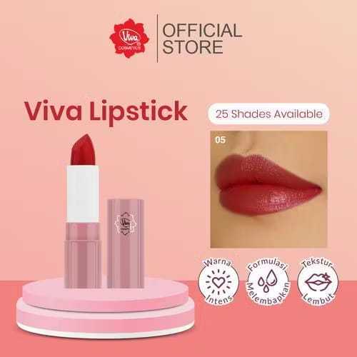 VIVA LIPSTIK 25 SHADE BLUE SERIES FORMULASI MELEMBAPKAN ~ ORIGINAL 100%