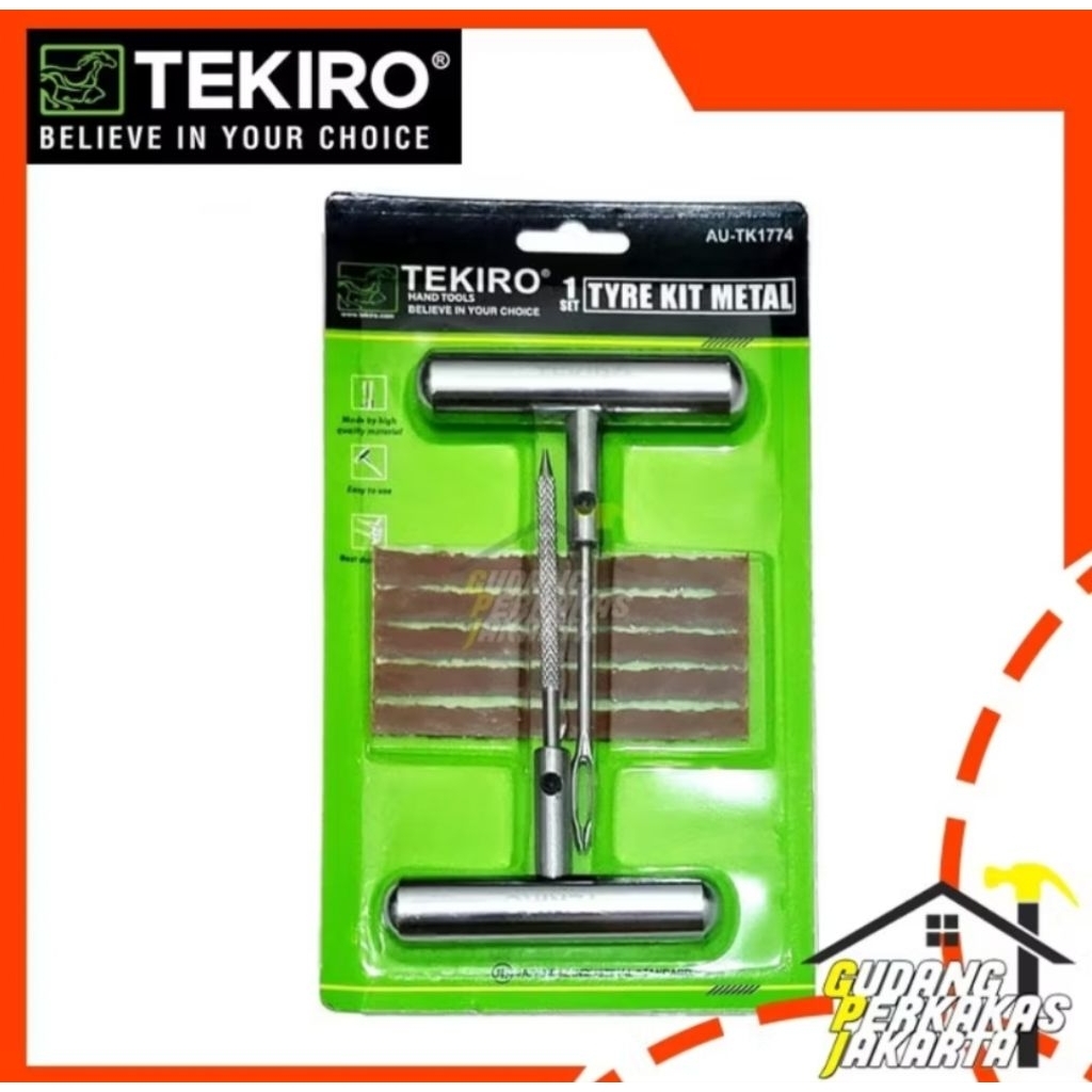 TEKIRO Alat tambal ban tubles tubeless gagang besi original
