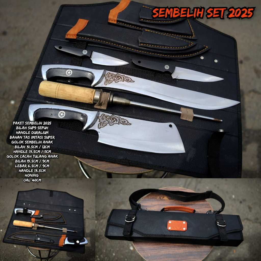 Paket Pisau Sembelih Set Honing SUP9 Sepuh