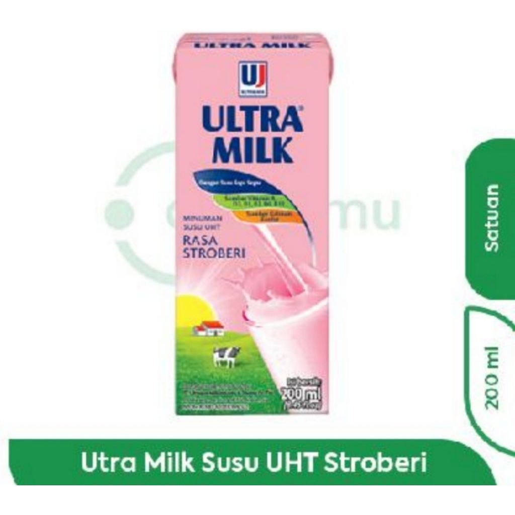 

ULTRA MILK UHT STROBERY 200ML ( 1 DUS )