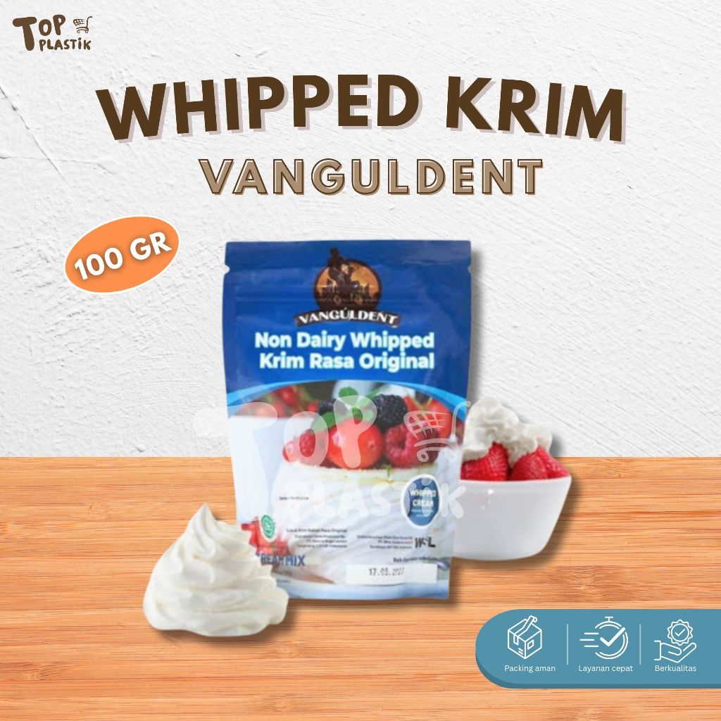

VANGULDENT Whip Cream Bubuk 100gr - Non Dairy Whipped Cream Powder milecrepes /fruit sandwich