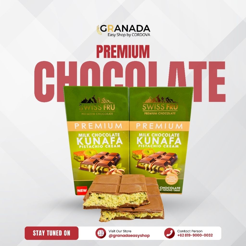 

Coklat Dubai Premium Kunafa Pistachio