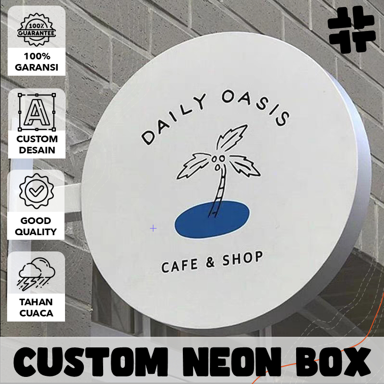 

Neon Box Custom Kotak Bulat Indoor Outdoor Braket 1 Sisi & 2 Sisi Siap Pakai Siap Pasang
