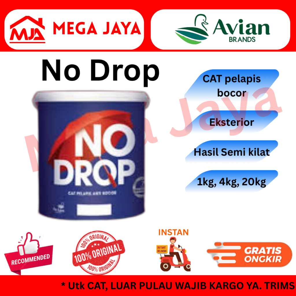 NO DROP 20 KG PAIL CAT PELAPIS BOCOR WATERPROOFING WARNA LENGKAP