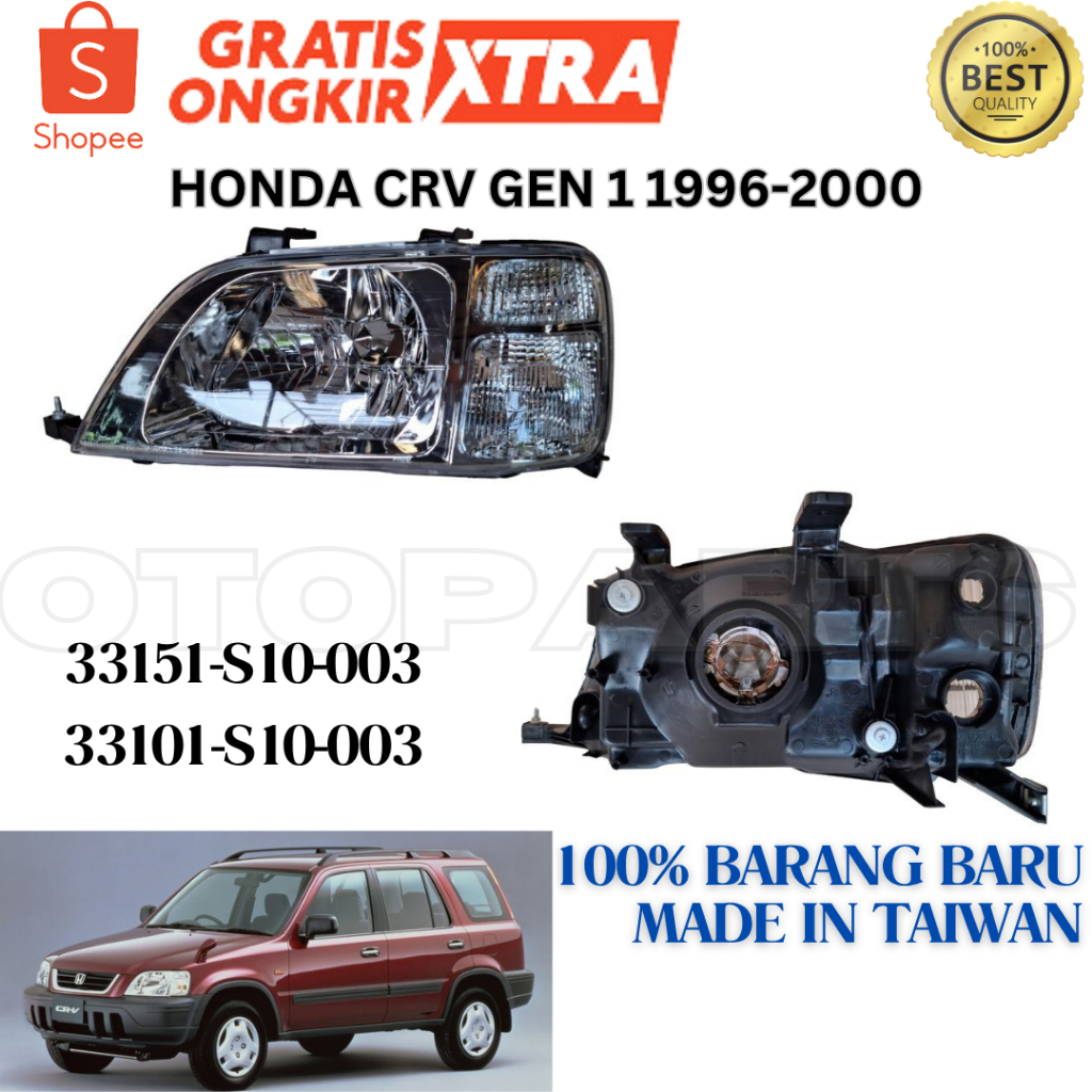 (TYC TAIWAN) LAMPU DEPAN HEADLAMP HONDA CRV GEN 1 1996 1997 1998 1999 2000 2001 BARU OEM IMPORT
