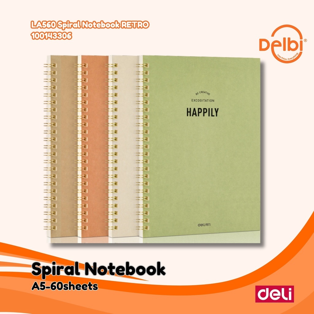 

DELI Spiral Notebook RETRO BUKU DIARY, CATATAN KANTOR ALL VARIAN