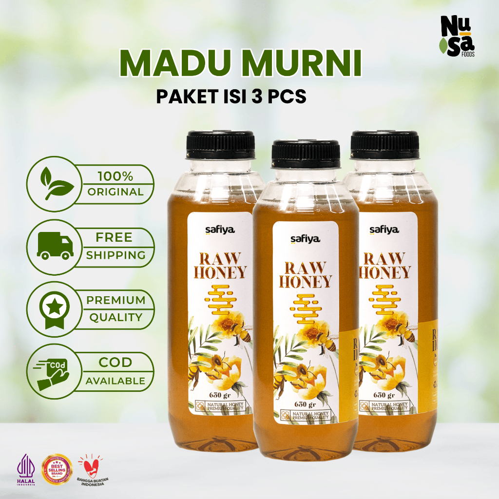 

[Paket Hemat 3 Botol] Madu Murni Safiya Raw Honey Herbal Asli 100% Original