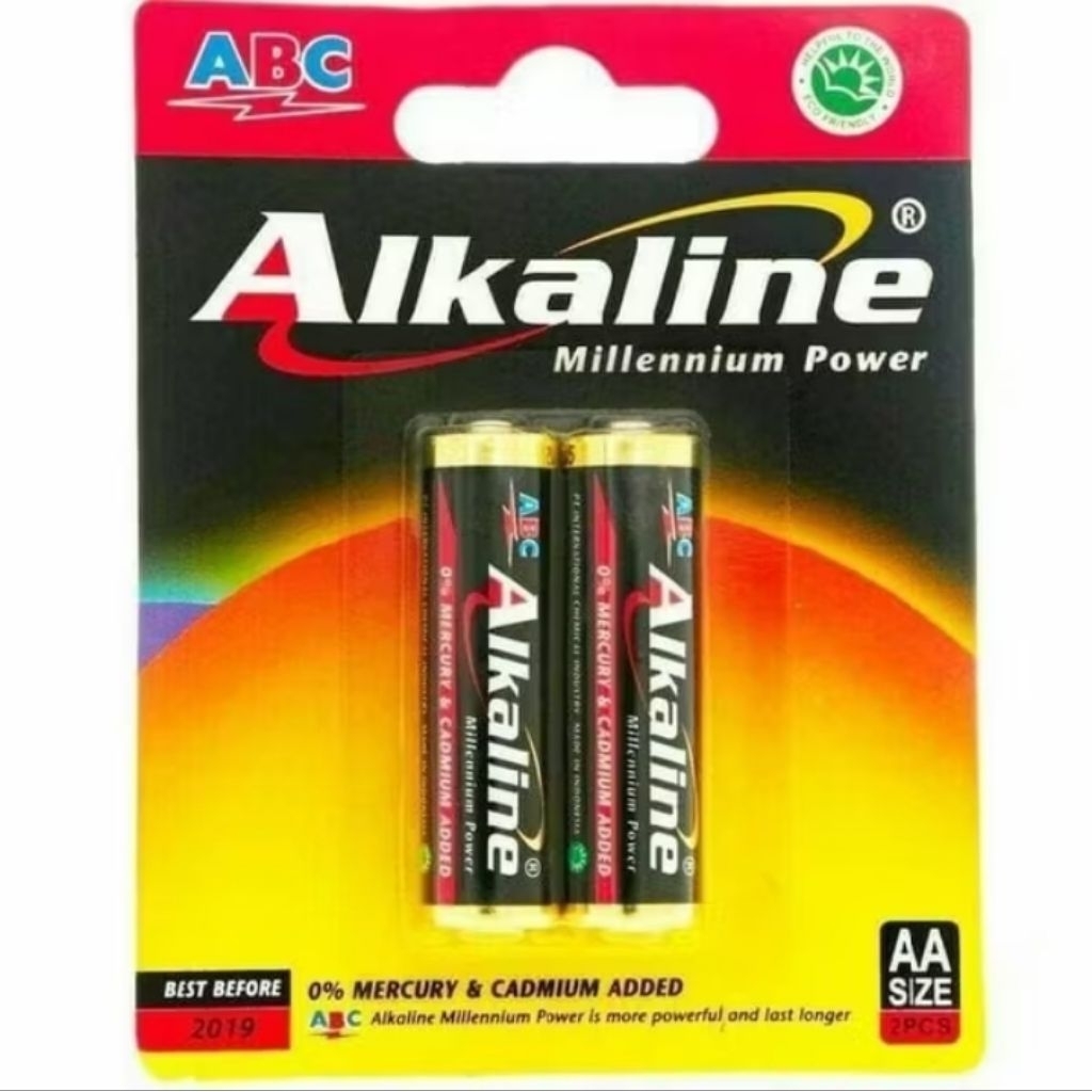 Baterai Batre ABC Alkaline Milenium Power AA A2 AAA A3 Sepasang 2 Buah Pcs Battery