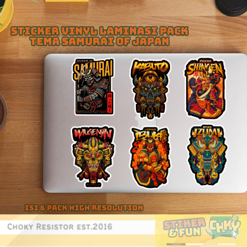 

Stiker Sticker Pack Isi 6 Pcs Vinyl Laminasi SAMURAI OF JAPAN