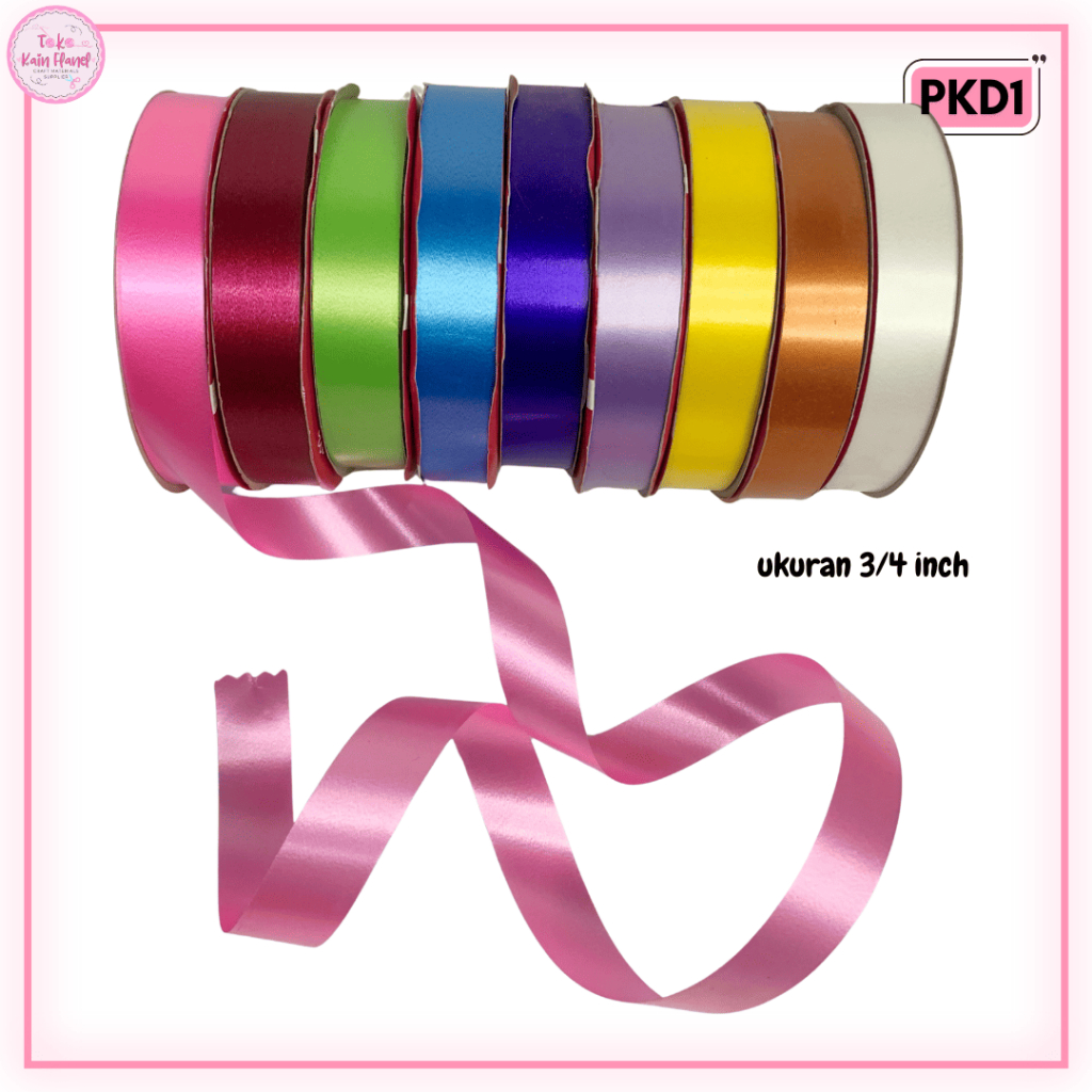 

Pita Kado Polos PKD1 ukuran 3/4 Inch (Per Rol)