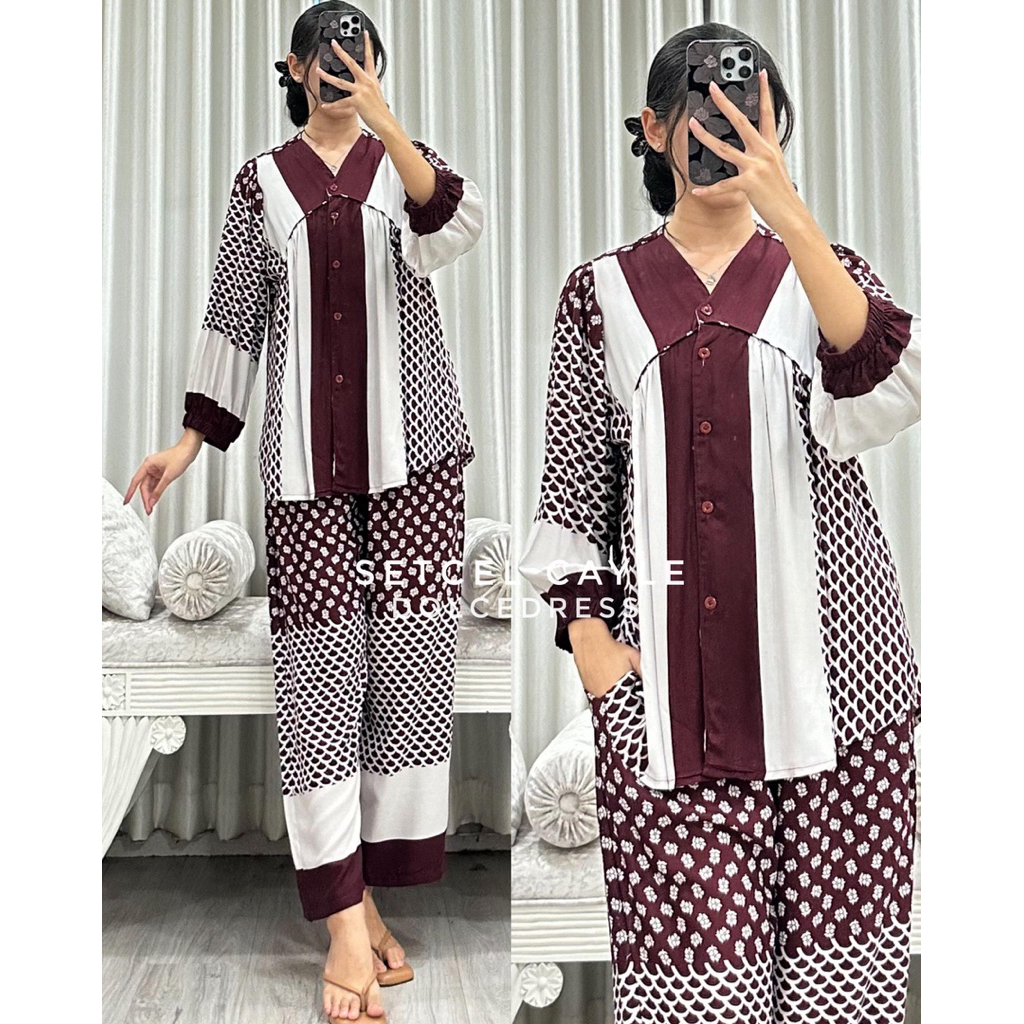 Daster Arab Dolce SET CAYLE Baju Setelan Daster Setelan Rayon