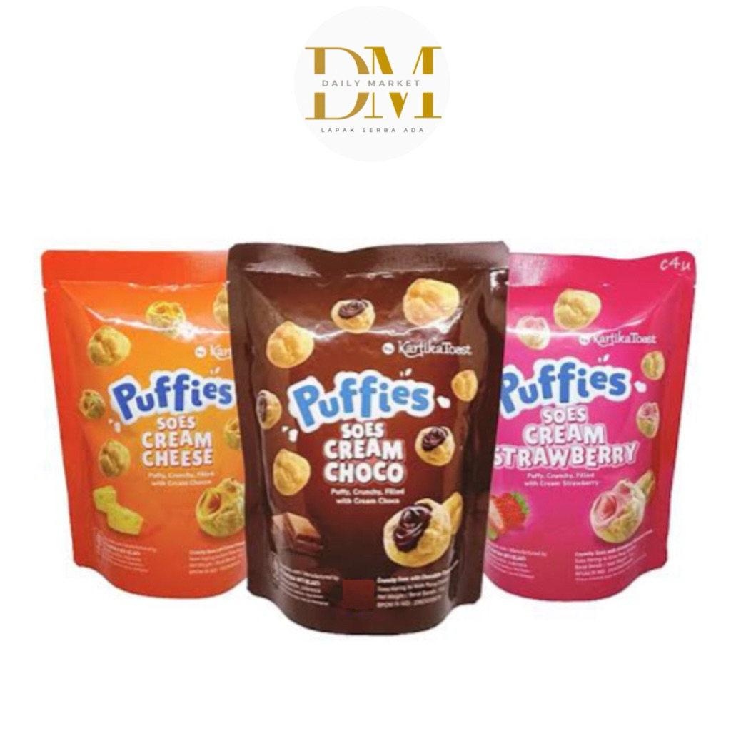 

Puffies Soes Kartika Sari 33gram/ Puffies Soes Cream Choco/ Puffies Soes Cream Cheese/ Kartika Toast