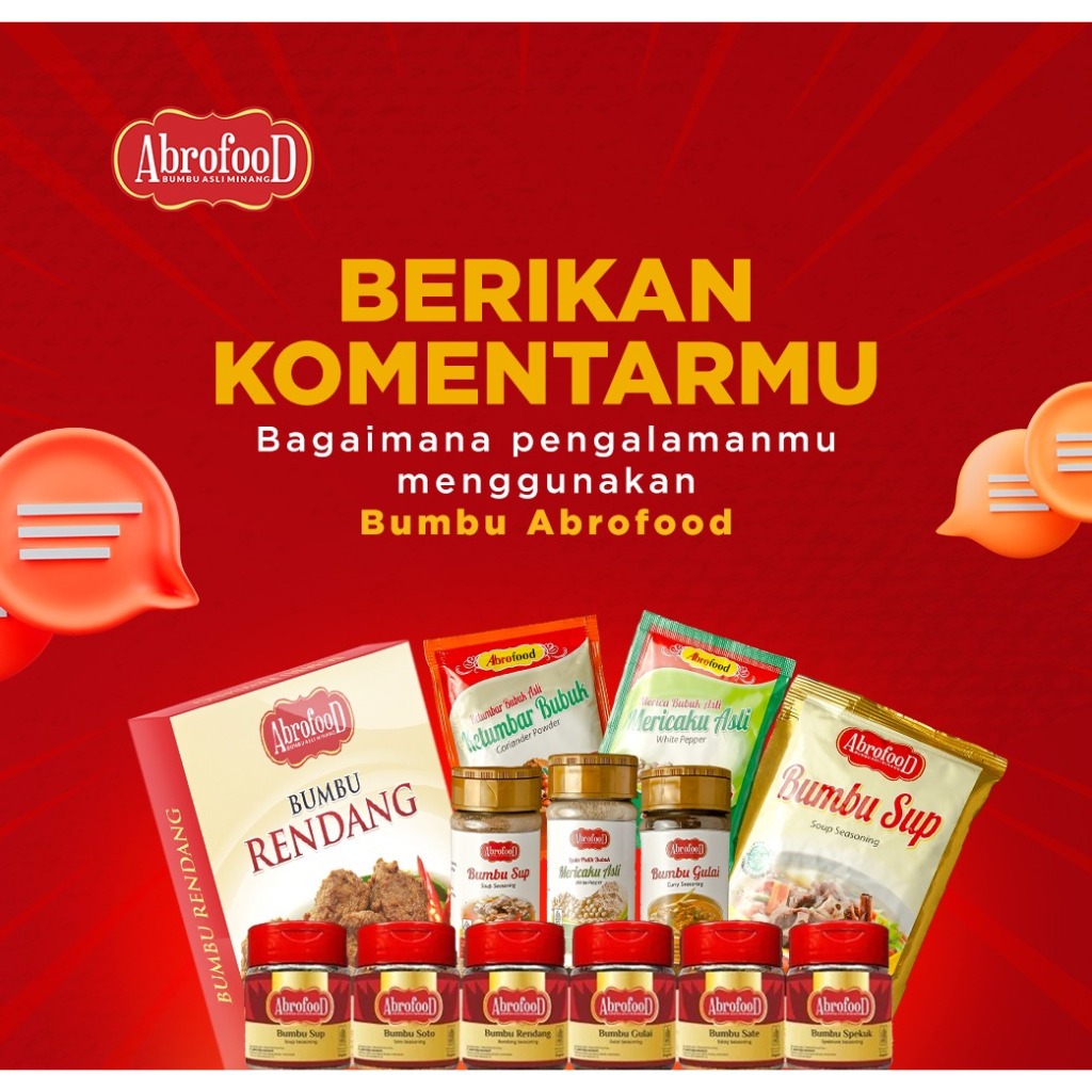 

abrofood kemasan saset varian rasa bumbu bubuk