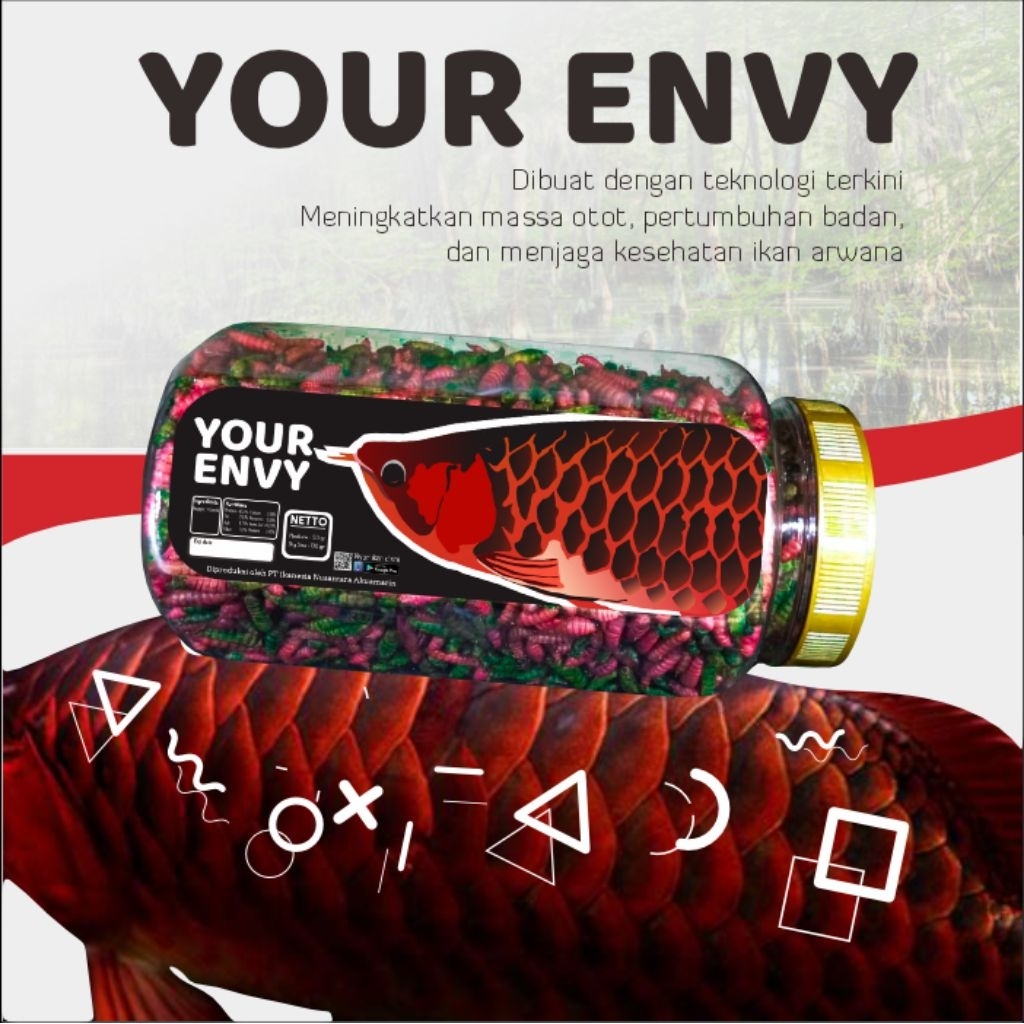 Pakan Ikan Arwana Your Envy [MAGGOT] Warna Warni untuk Arwana