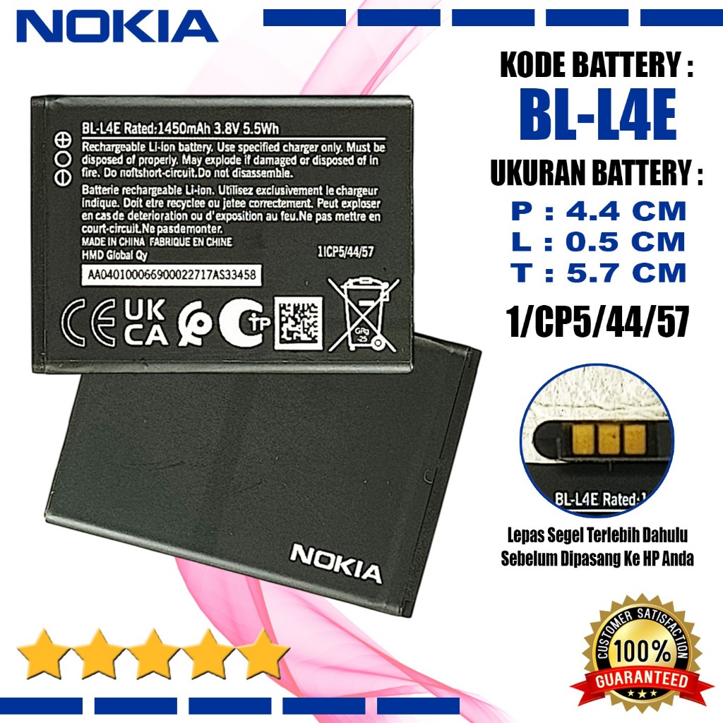 Baterai Battery Original BL-L4E / BLL4E Compatible Hp Nokia 2660 Flip TA-1469 TA-1474 TA-1480 / 8210