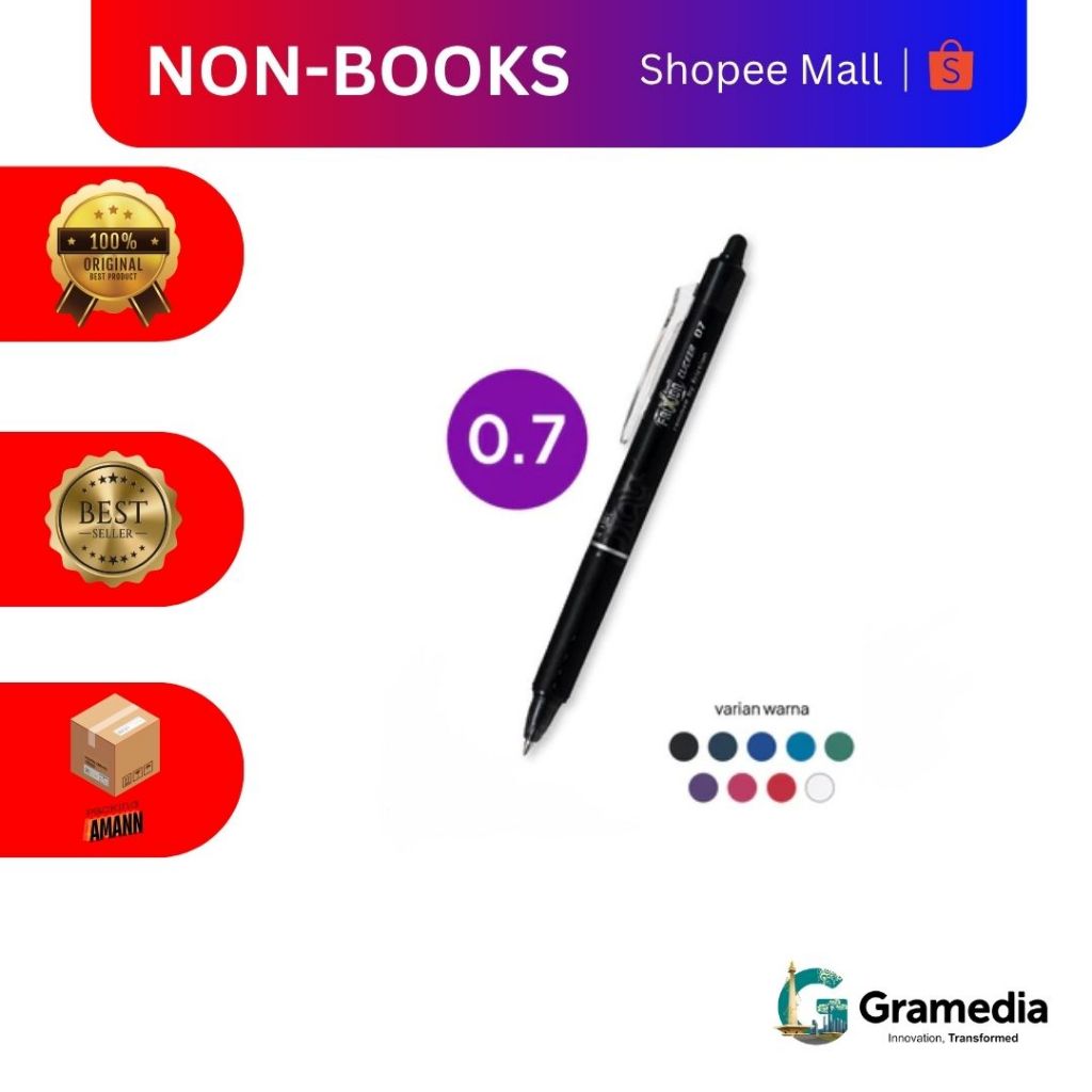 

Gramedia MKG - Pilot Ballpen Frixion Clicker BLRT 07 Black