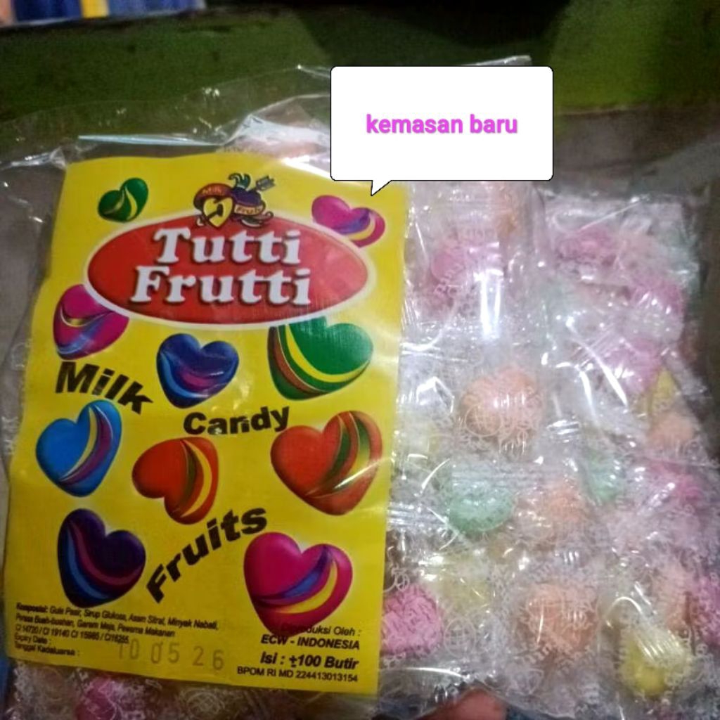 

permen Tutti Fruti milk candy fruits manisan jadul permen bentuk love kuning permen lawas jadul jadoel