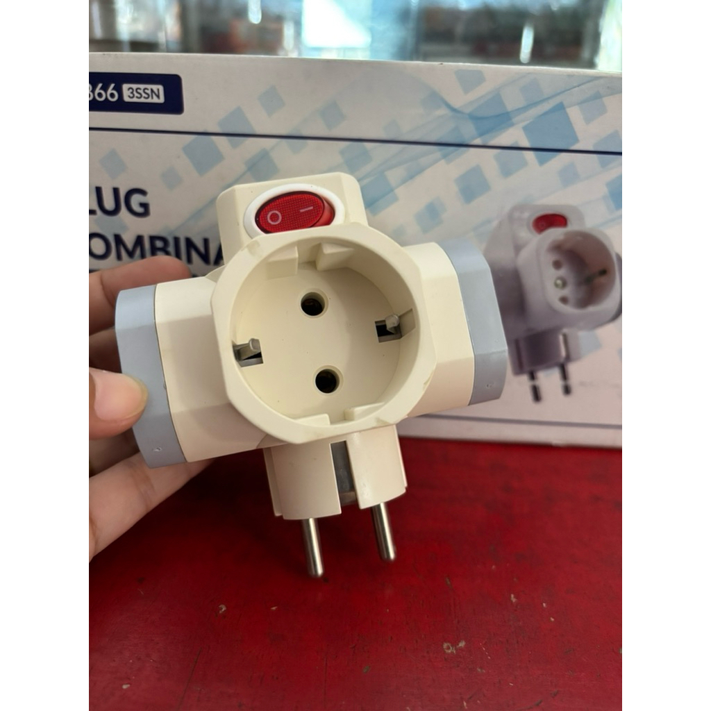 Tusuk kontak visalux / plug visalux / steker cabang visalux / saklar T