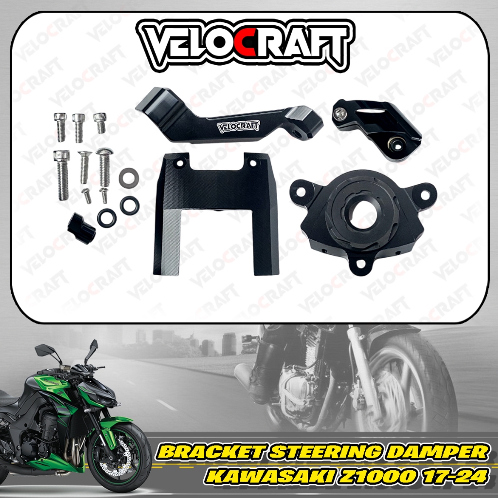 Bracket Steering Damper Velocraft Kawasaki Z1000 Z-1000 Z 1000 Breket Mount Braket Mounting Stering 