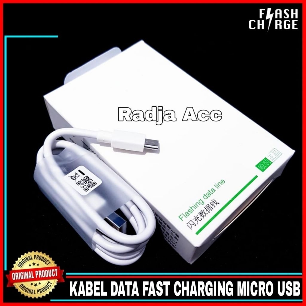 KABEL DATA FOR OPPO A3S A5S A1K ORIGINAL FAST CHARGING MICRO USB