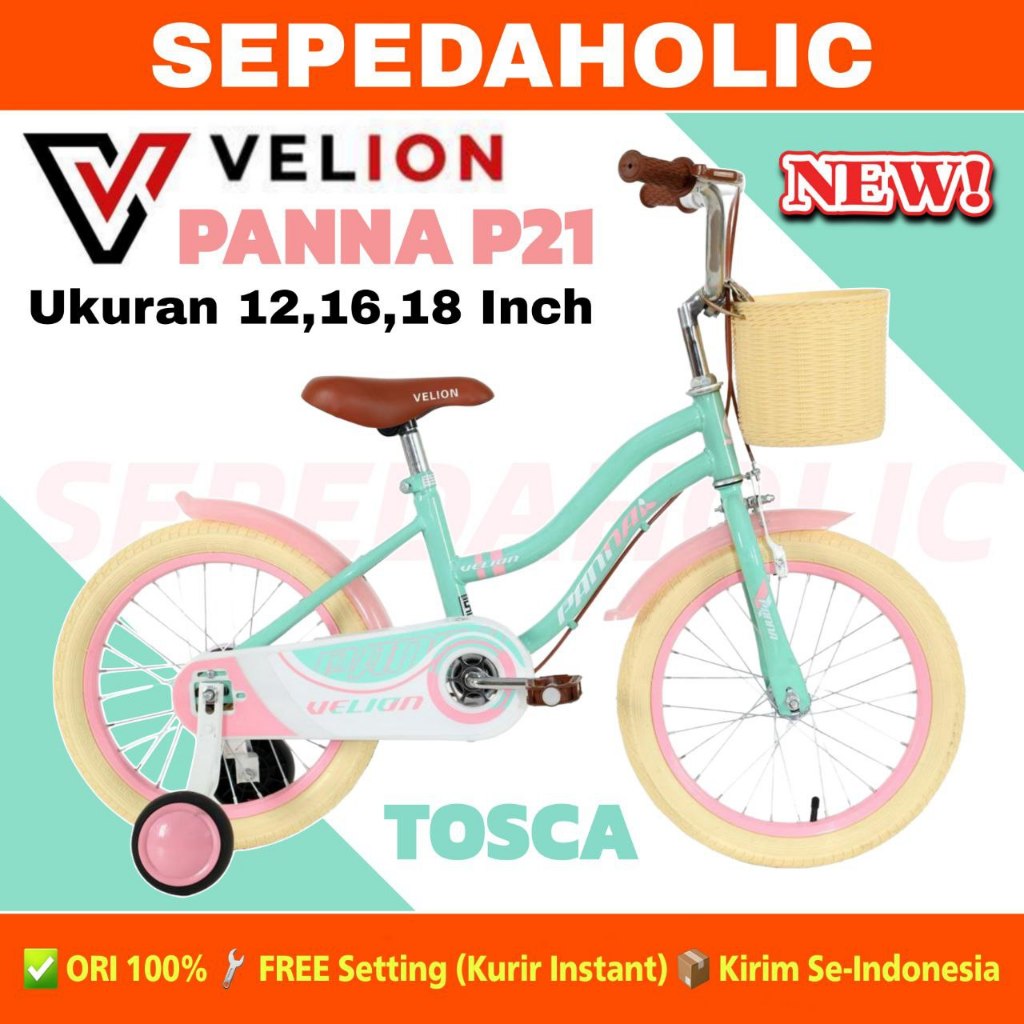 Sepeda Anak Perempuan CENTRUM 313 313-5 / PANNA P21 Ukuran 12 16 18 Inch Keranjang Usia 2-8 Tahun