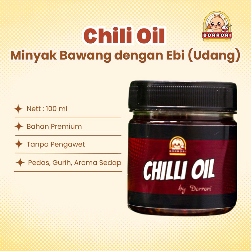 

CHILI OIL WITH EBI - Minyak Cabai dengan Ebi/Udang by Dorrori | 100ml