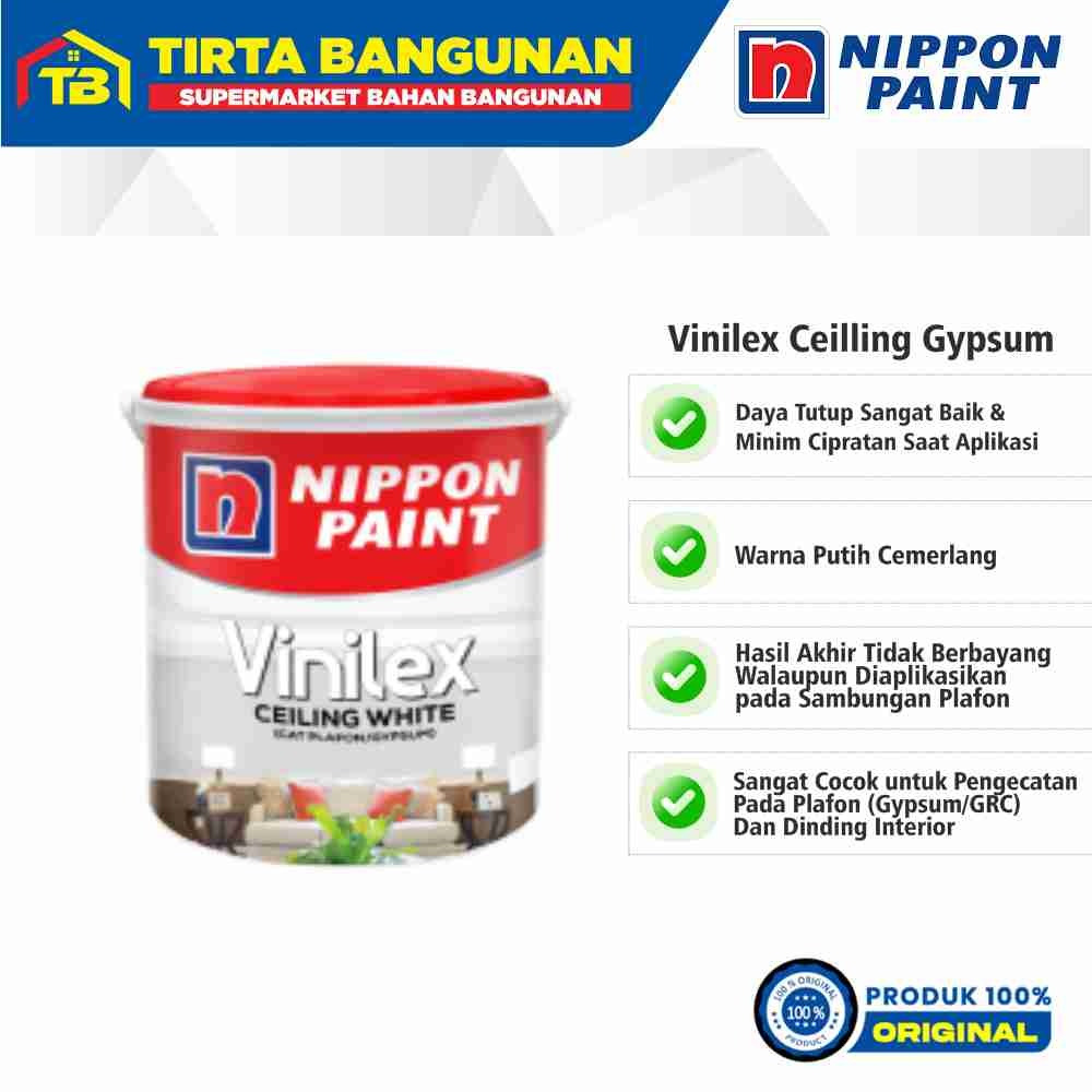 NIPPON PAINT VINILEX CEILING WHITE VINILEX CEILING CAT PLAFON GYPSUM 5KG