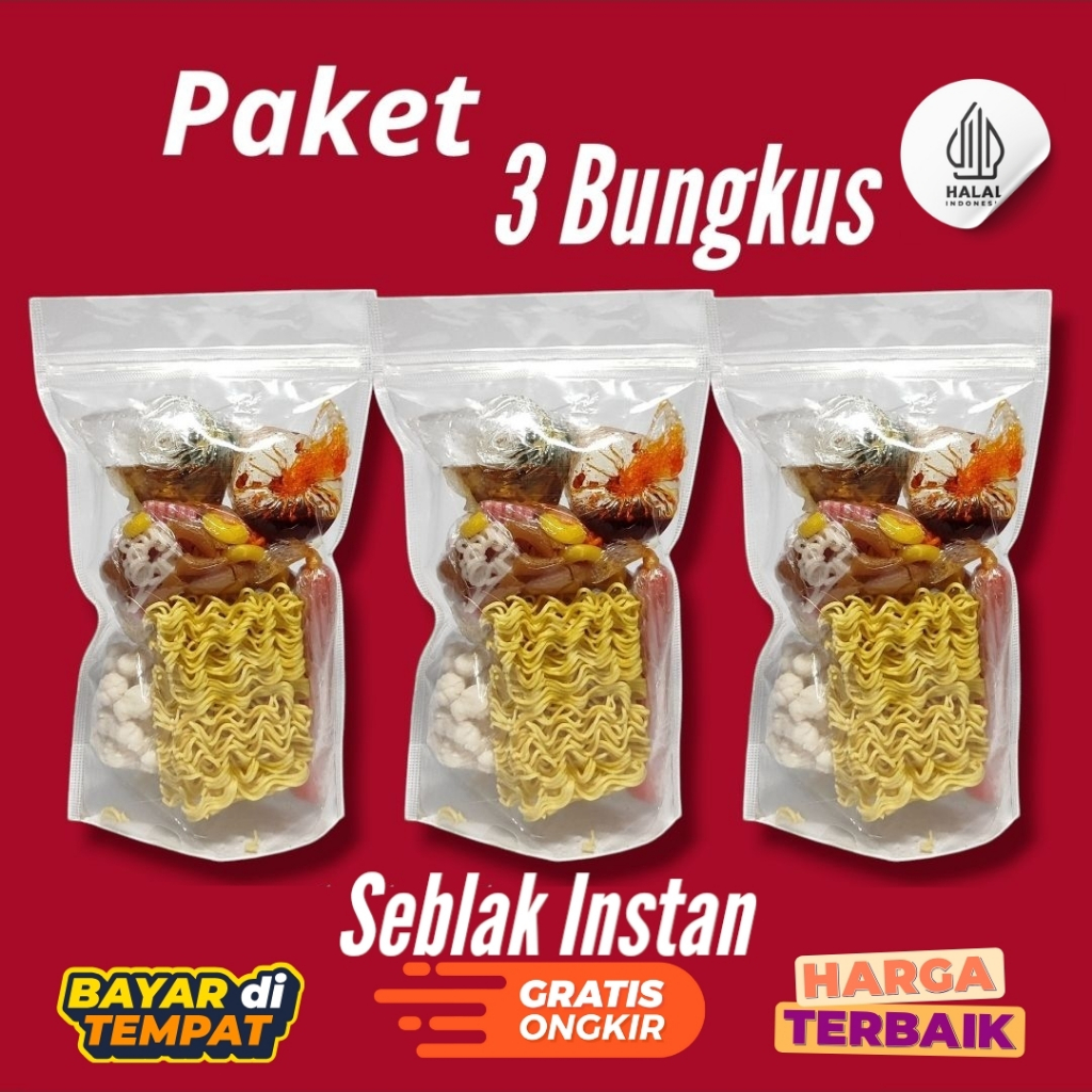 

Seblak Instan Chili Oil Pedas Gurih Paket 3 Bungkus