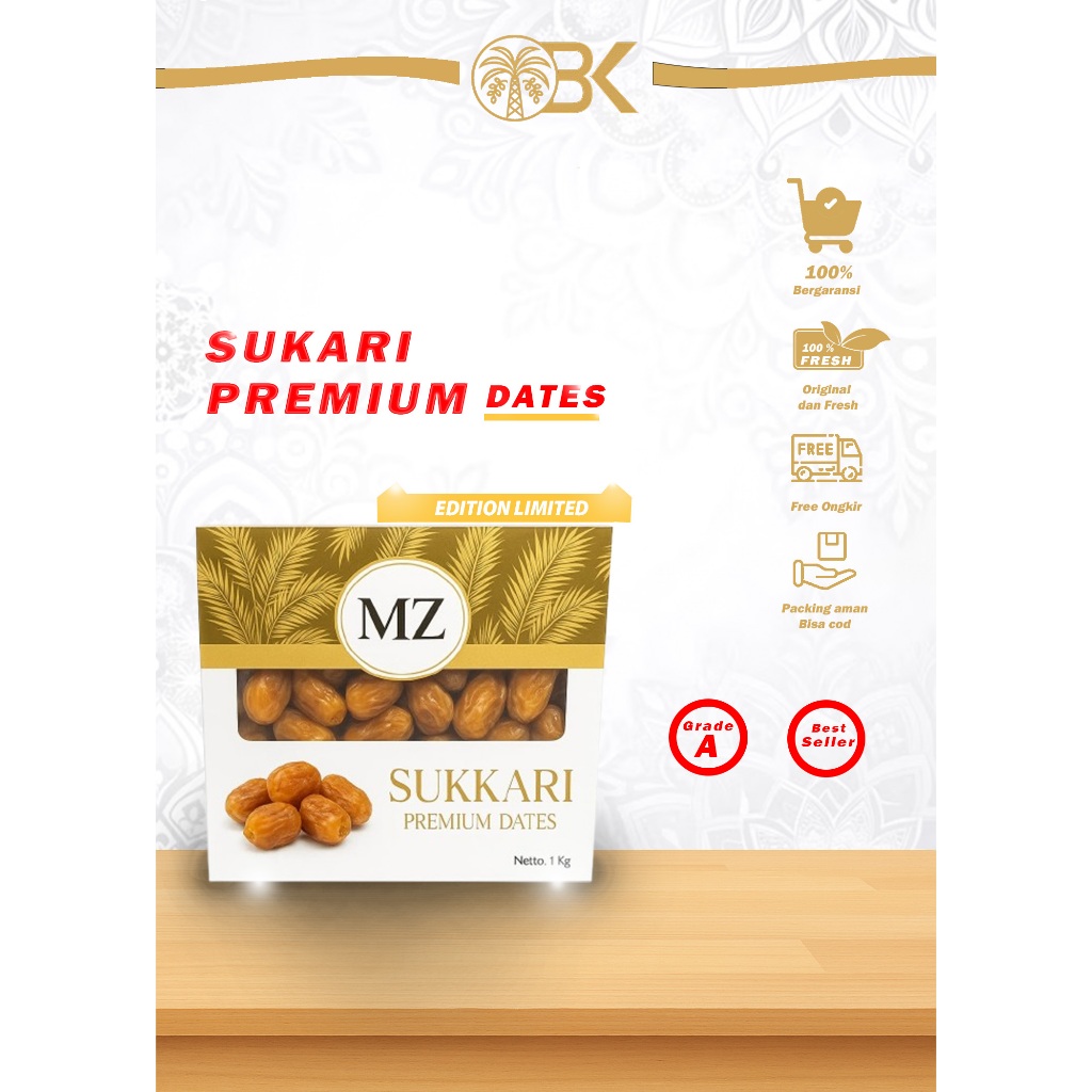 

Kurma Sukkari Premium MZ 1Kg – Grade A, Fresh & Original – Limited Edition | Kurma sukari 1kg