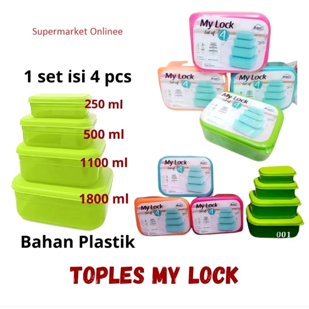 Toples set kotak serbaguna / wadah makanan / lunch box set / biggy