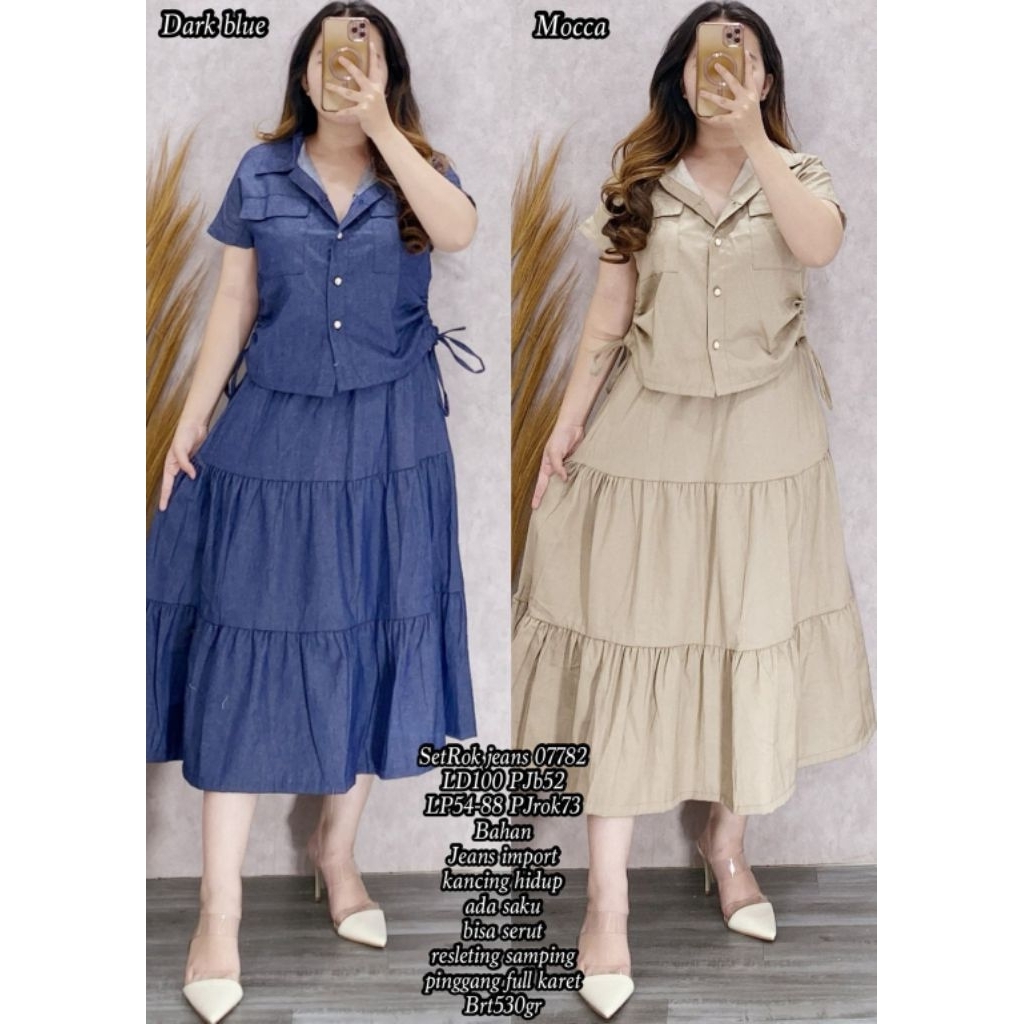 FER 10133 / ASD 47308 SET ROK JEANS WANITA IMPORT / READY / REALPICT