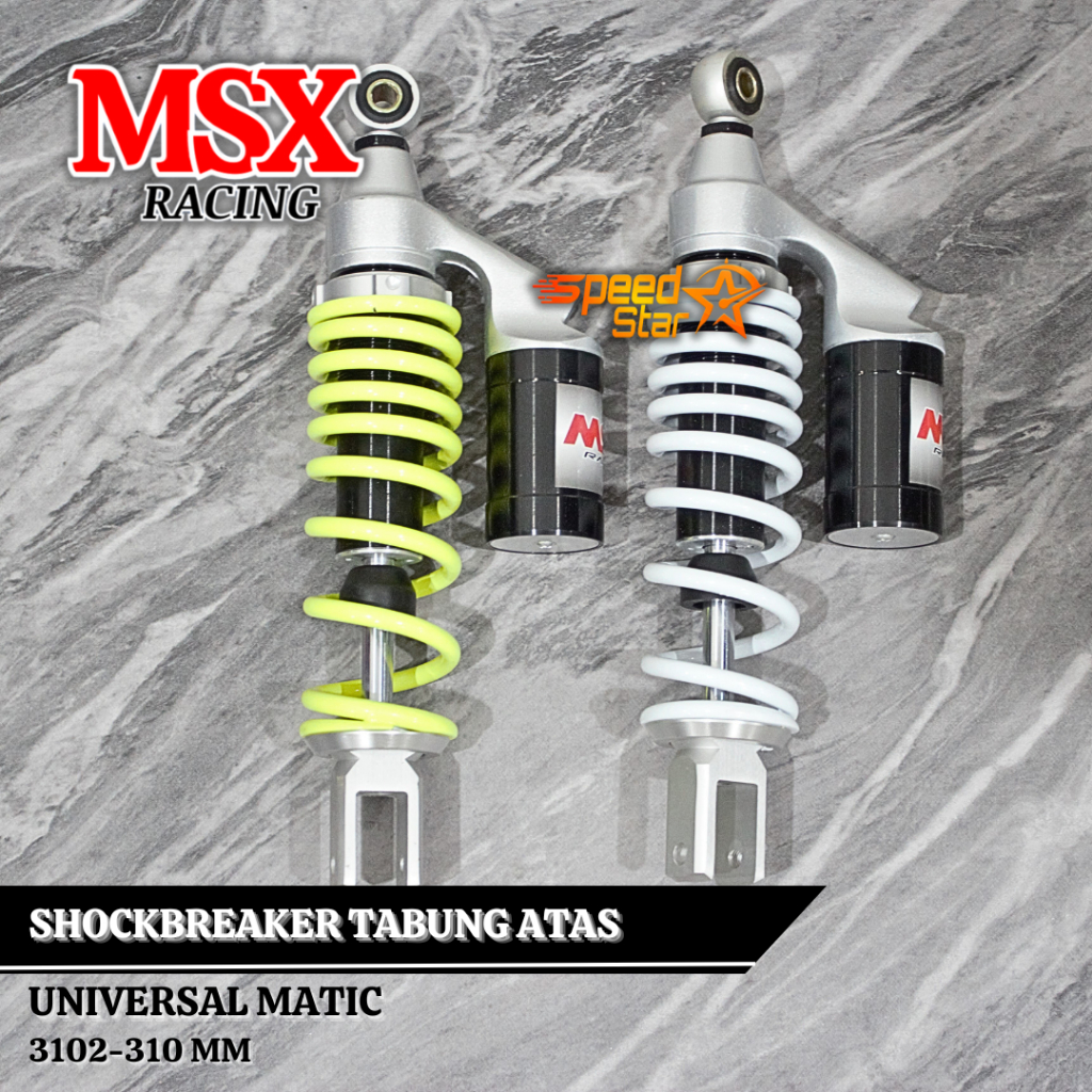 Shockbreaker Tabung Atas MSX Seri 3102 Ukuran 310 Mm Shock Tabung Atas Matic Tabung Hitam Universal 