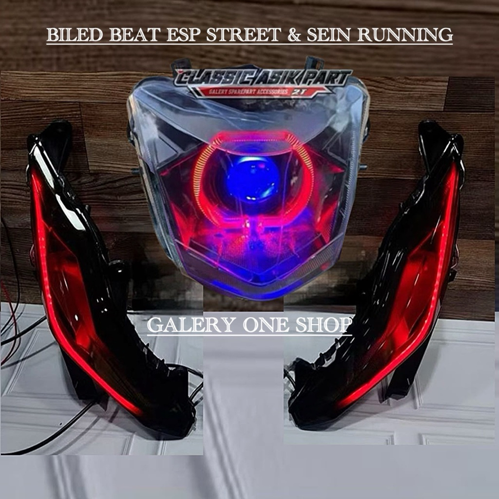 Sepaket lampu Biled Beat Esp Street 2016-2019 set lampu sein sen alis running