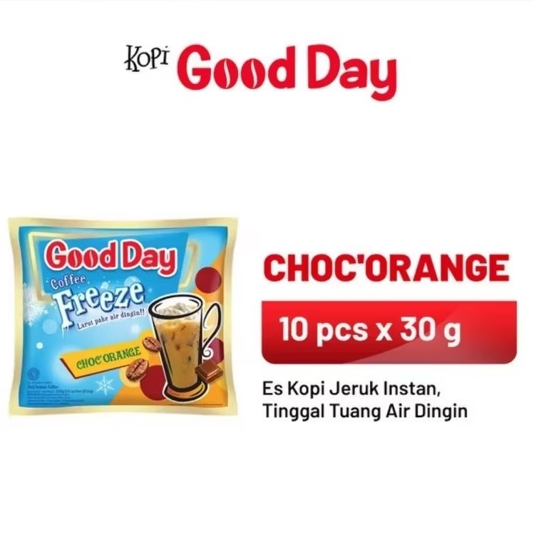 

Kopi Good Day Coffee Freeze Choc'orange isi 10 sachet