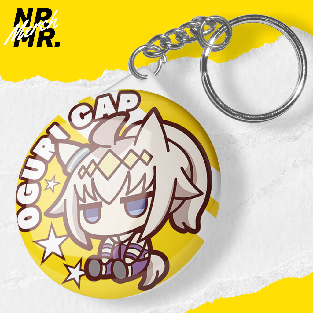 Oguri Cap 44mm Pin Keychain Uma Musume Cinderella Gray