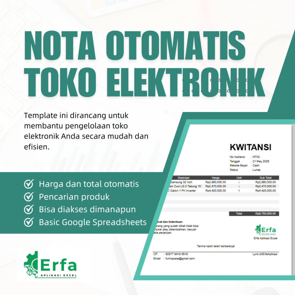 Aplikasi invoice / jasa invoice otomatis / nota otomatis / nota otomatis toko elektronik
