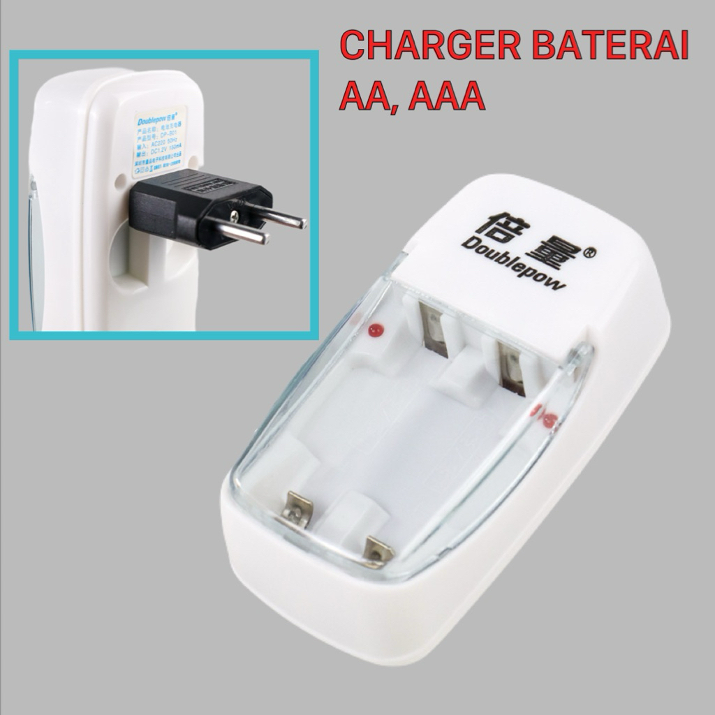 Cas Baterai AA AAA 2 Slot colok listrik DP-B01