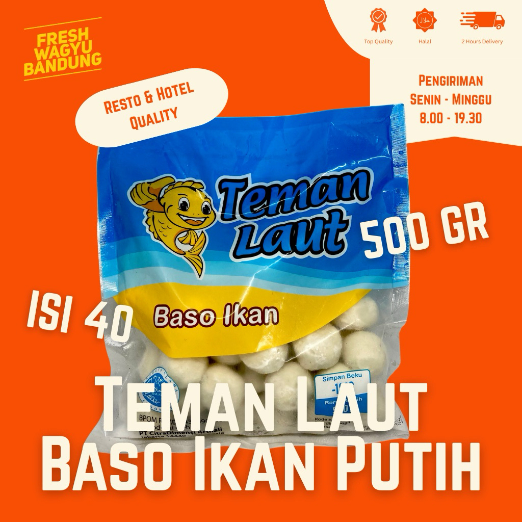

TEMAN LAUT BASO IKAN PUTIH Fish Ball Kuah Suki Shabu Steamboat 500g