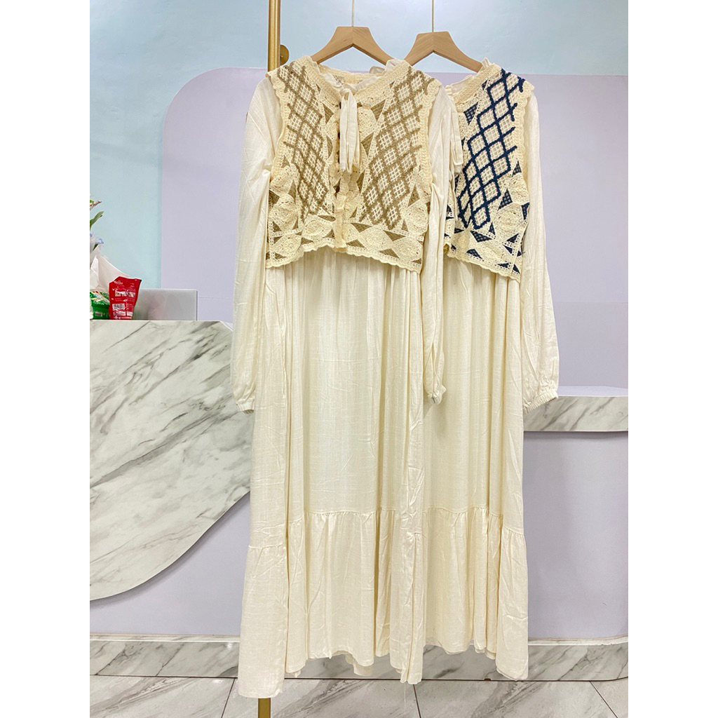 Midi linen bordir cantik busui