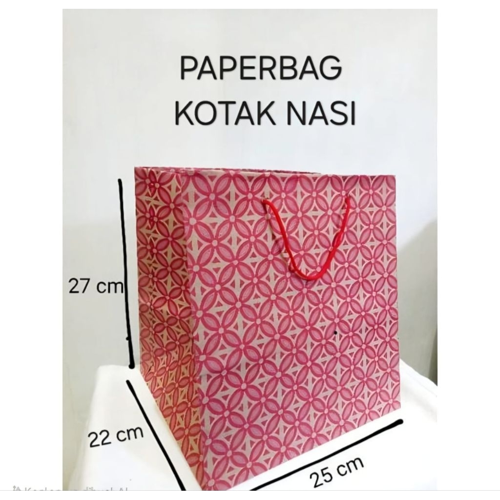 

paperbag kotak nasi uk P.25cm x L.22cm x T.27cm