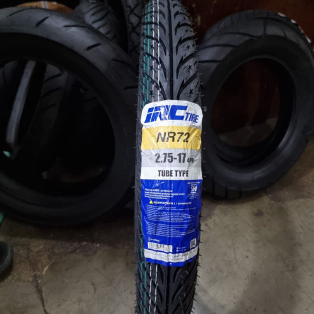 BAN LUAR MOTOR IRC 250-17 NR72 & IRC 275-17 NR72 & IRC 275-17 NR60 TUBETYPE (BUKAN TUBELES) BEBEK
