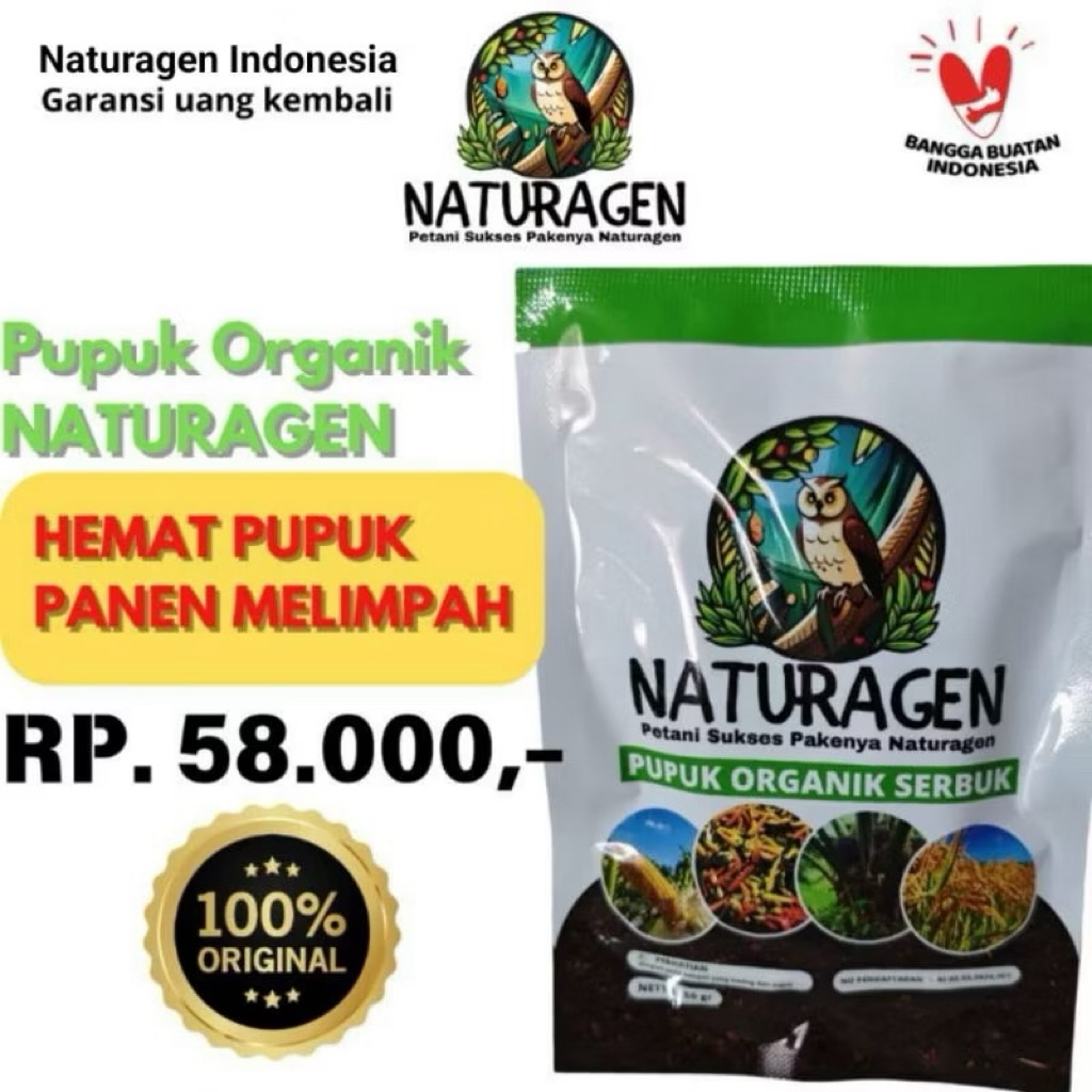 NATURAGEN Pupuk Bio Organik Pupuk padi Pupuk Jagung Pupuk Sawit Pupuk Pelebat Buah Naturagen Origina