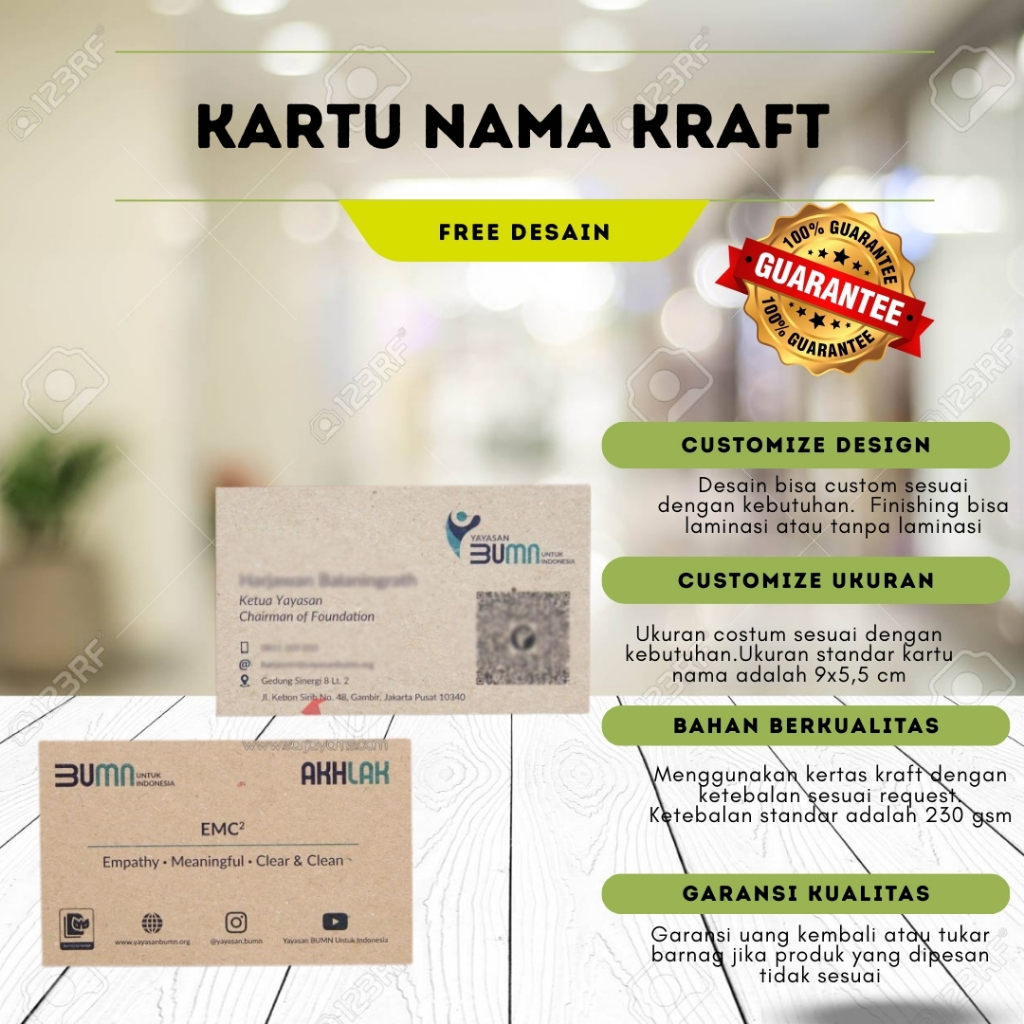 

Kartu Nama Kraft Custom - Tampilan Rustic & Ramah Lingkungan, Desain Gratis, Premium Quality!