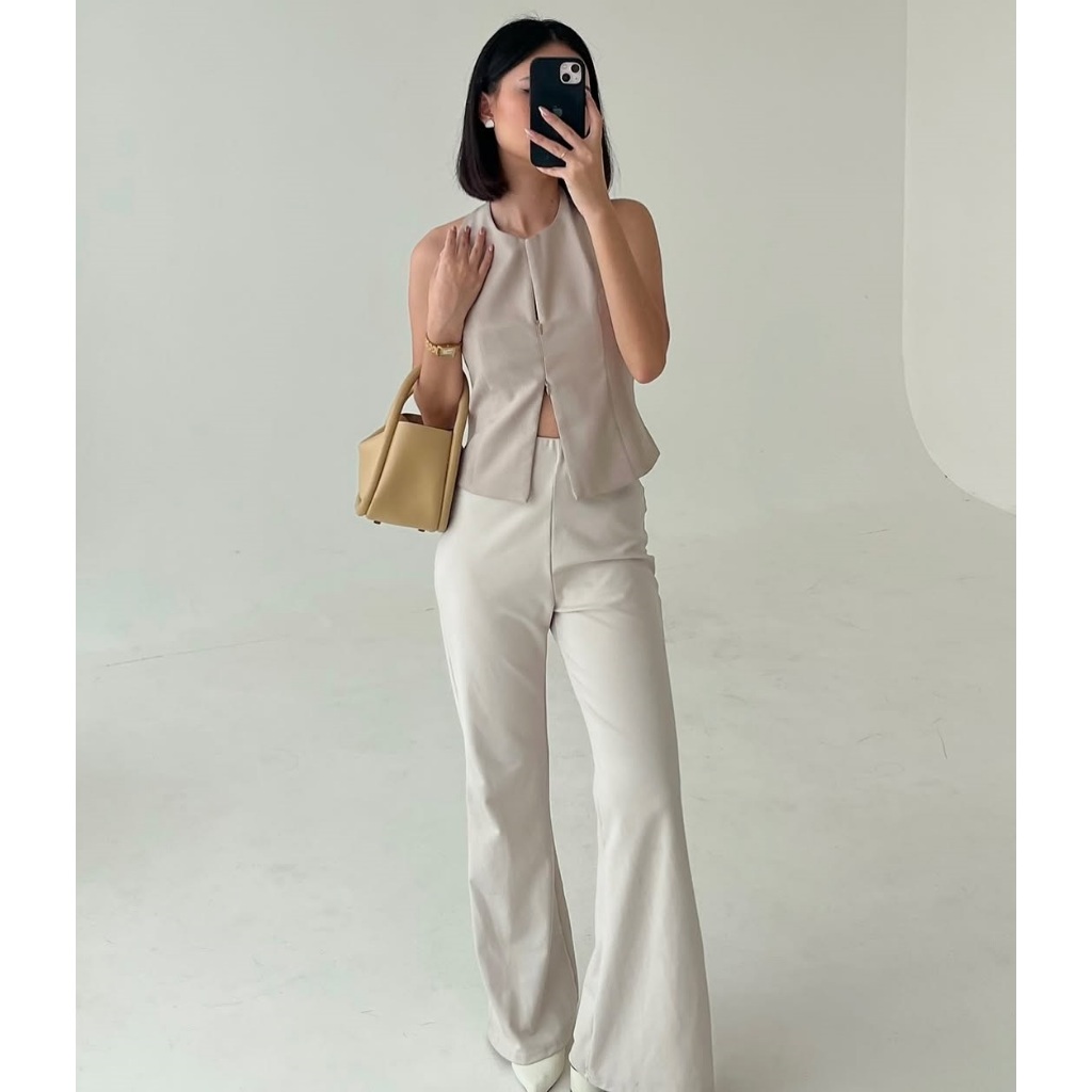 OGOS | Zava Cutbray - Celana Kerja Wanita High Waist Flare Pants