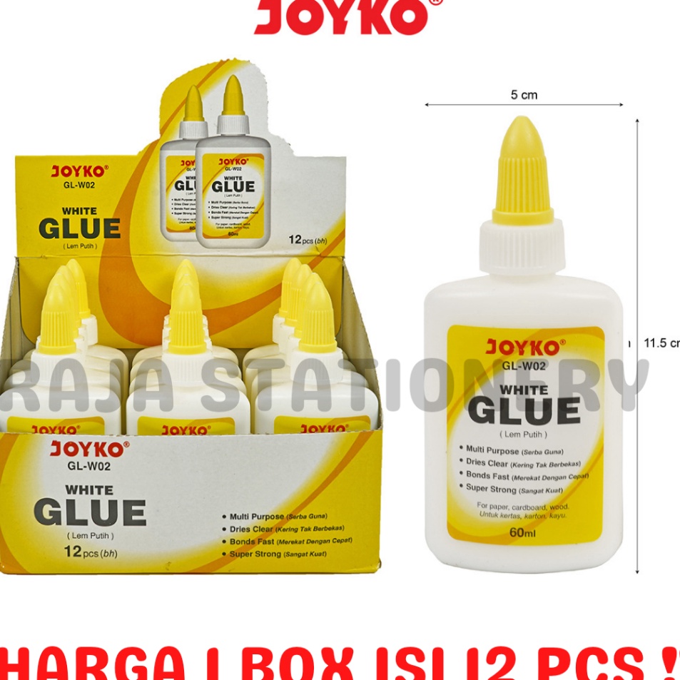 

Special JOYKO WHITE GLUE 6ML LEM CAIR JOYKO PUTIH PRAKARYA ANAK SEKOLAH GLW2 LUSIN 12PCS
