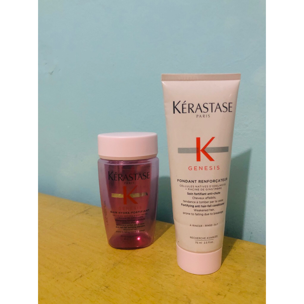 botol kosong KERASTASE,genesis,fondant 75ml&shampo 80ml(dapat 2)