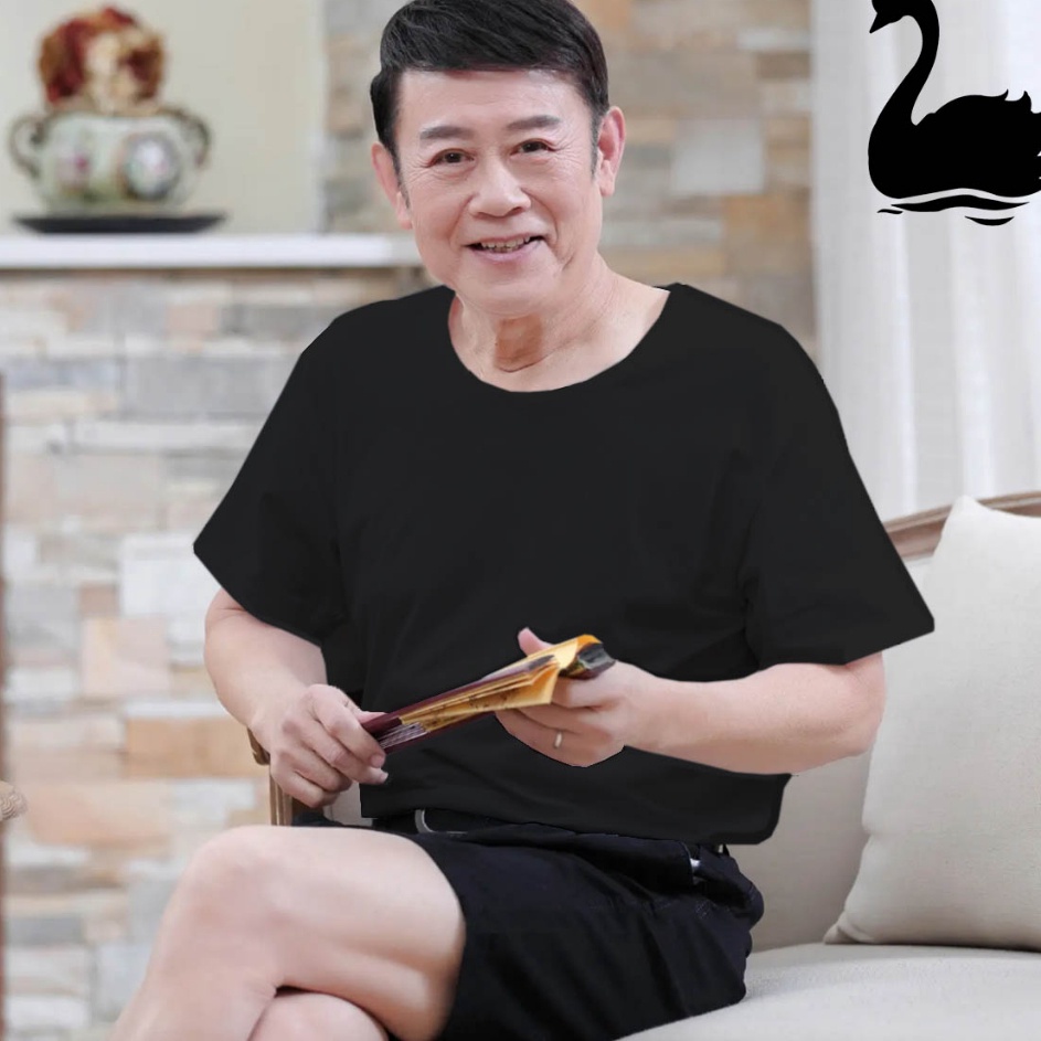 SWAN SHOGUNAVO Kaos Oblong Pria Swan Brand  Type Premium Hitam