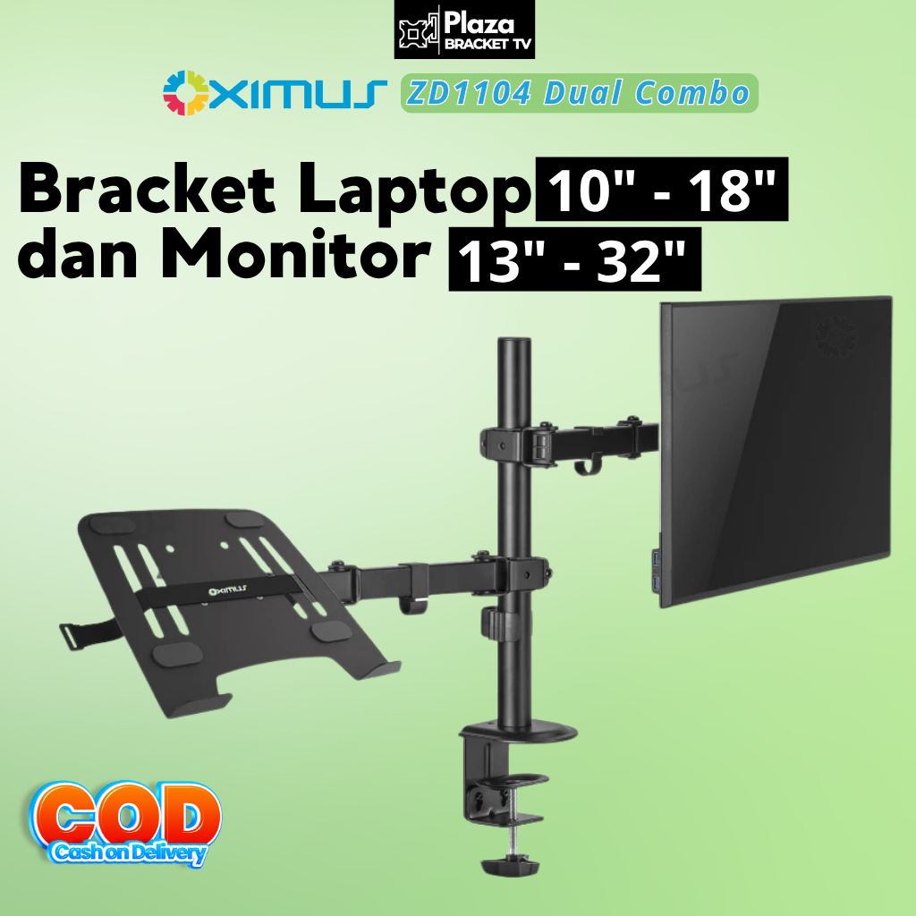 Bracket Laptop Notebook Monitor Oximus ZD1104 Dual Combo